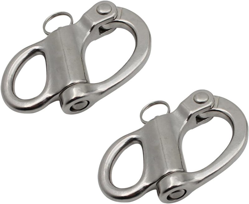 Douzime 2 Inches Fixed Bail Snap Shackle for Bracelet Sail Boat Yacht 316 Stainless Steel Silver 2 Pack - Image 5